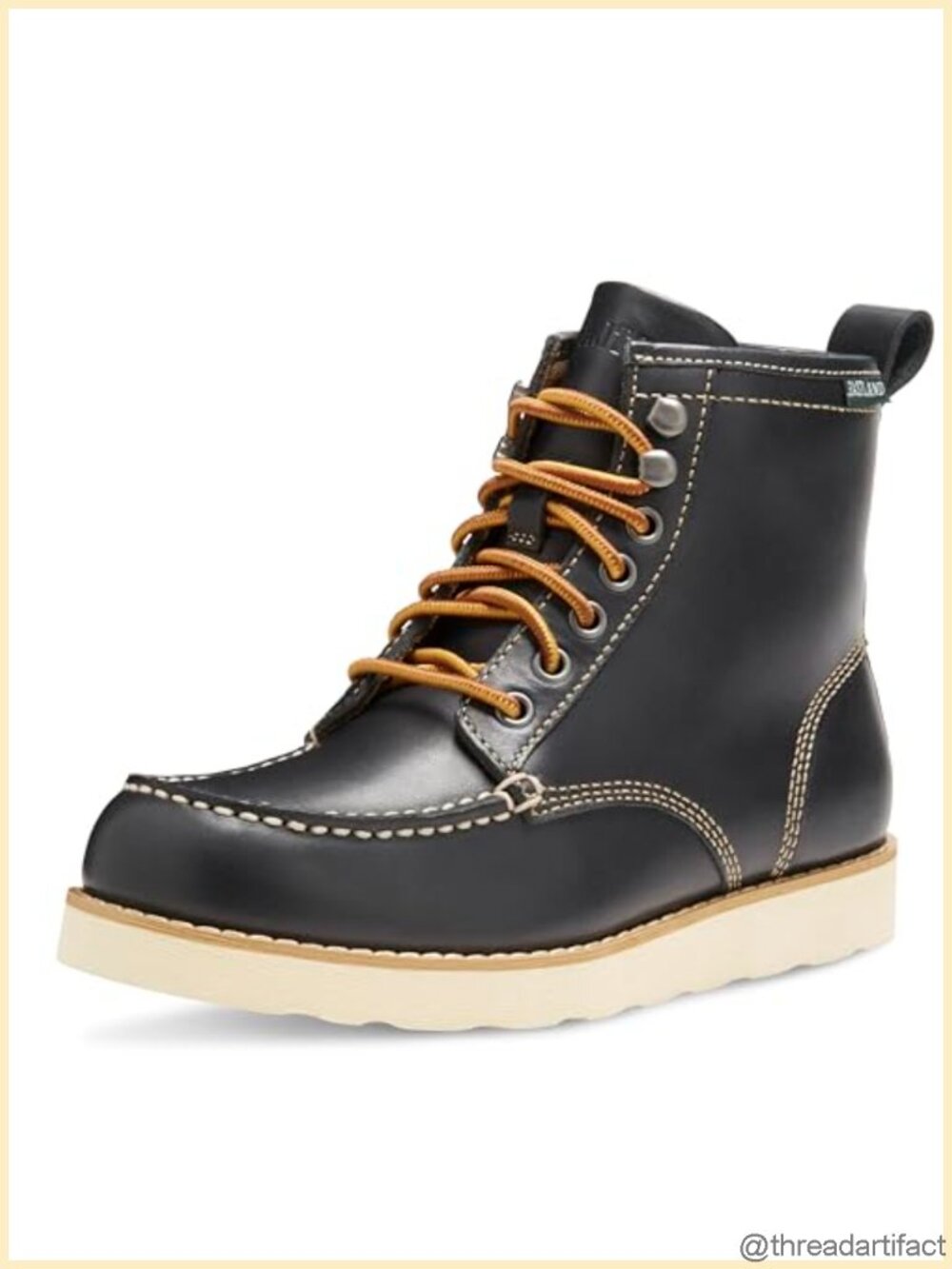 Leather Ankle Bootie Memory Foam Insole Block Heel Hiking Boot